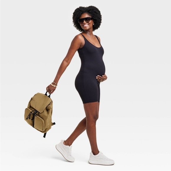 NWT Isabel by Ingrid + Isabel Maternity Unitard romper Sleeveless Black Size XXL - Picture 1 of 6